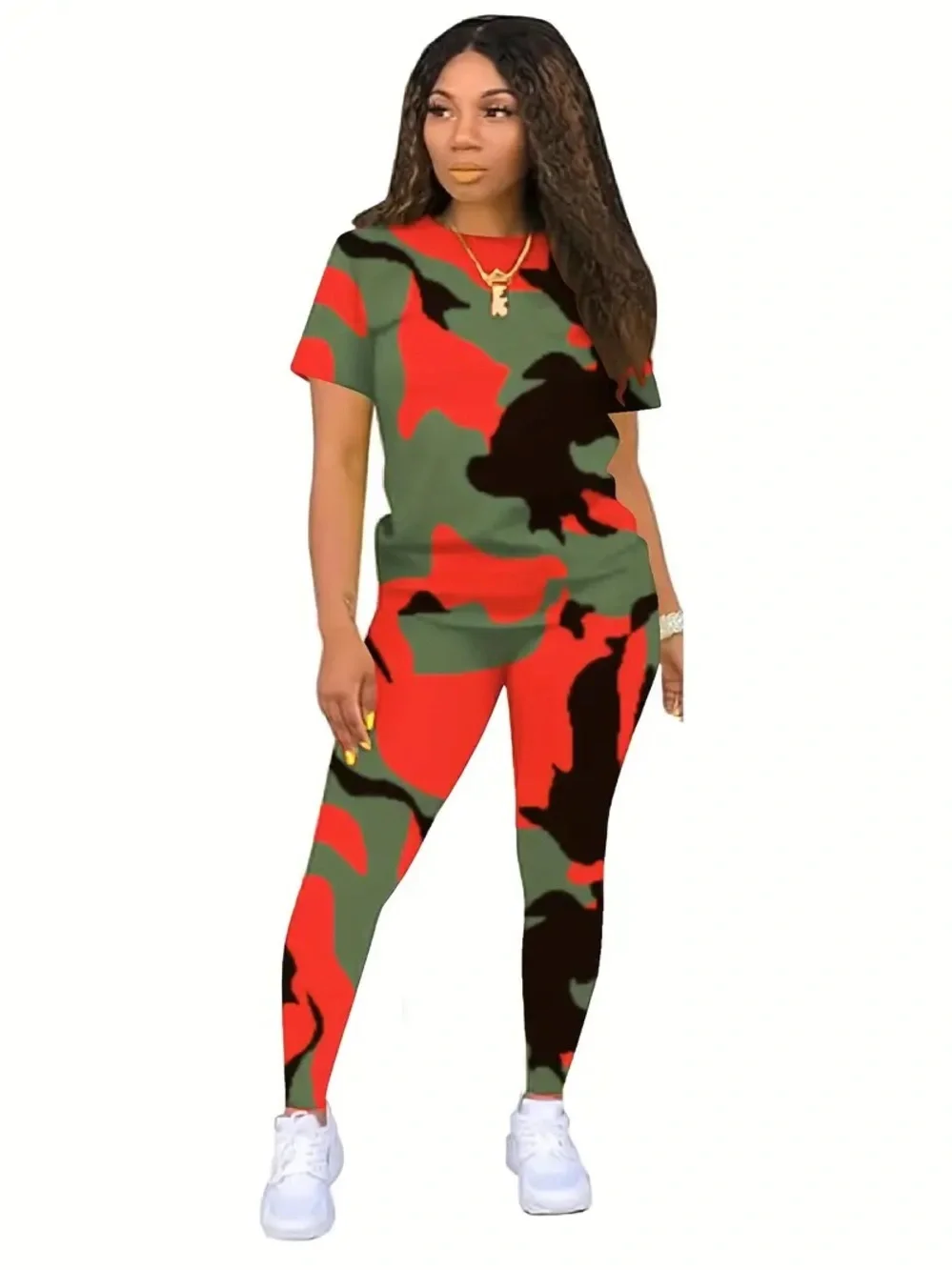 NWOT Red & Green Camo Matching Set